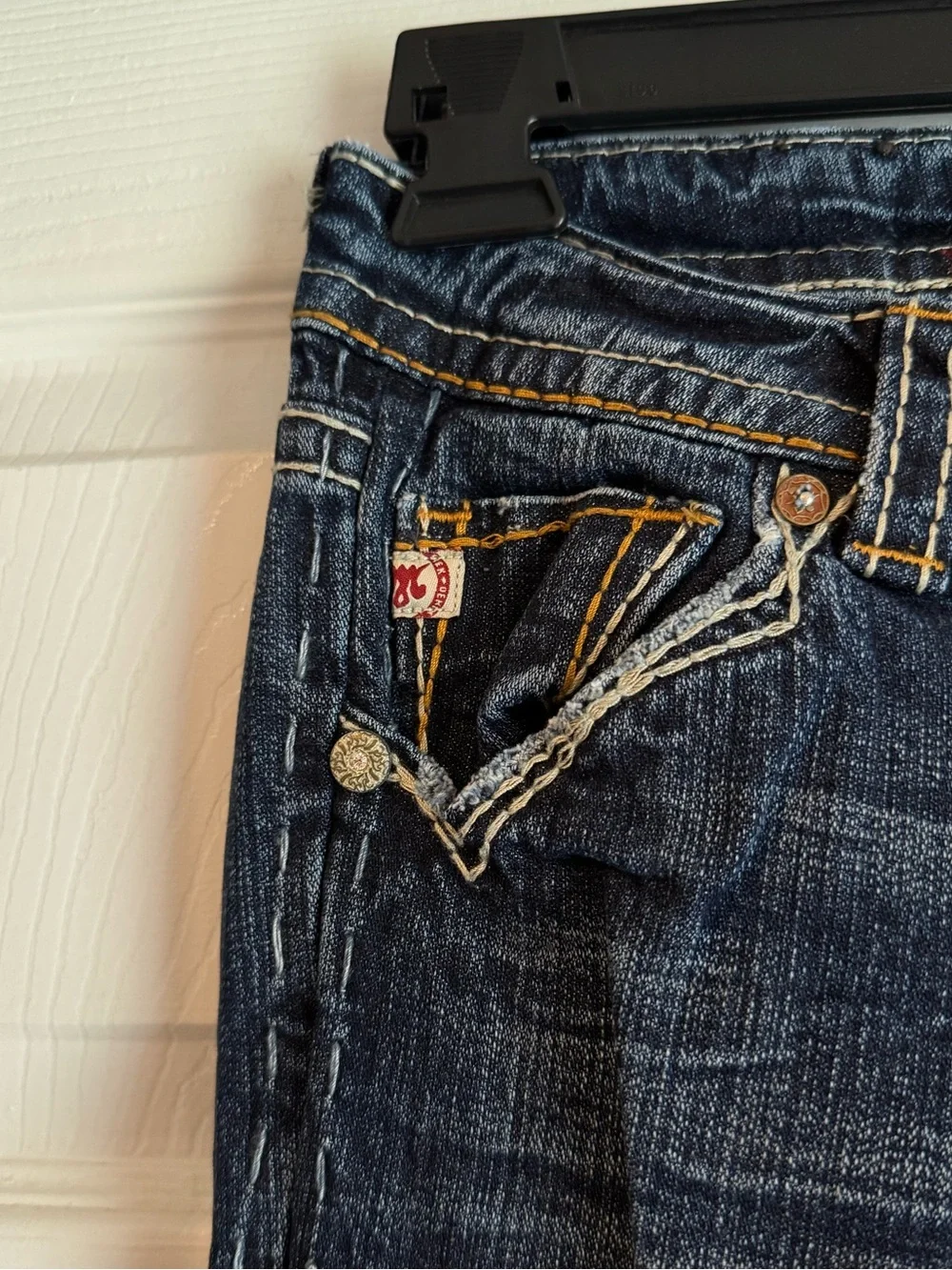 MEK Denim Low-Rise Bootcut Jeans
